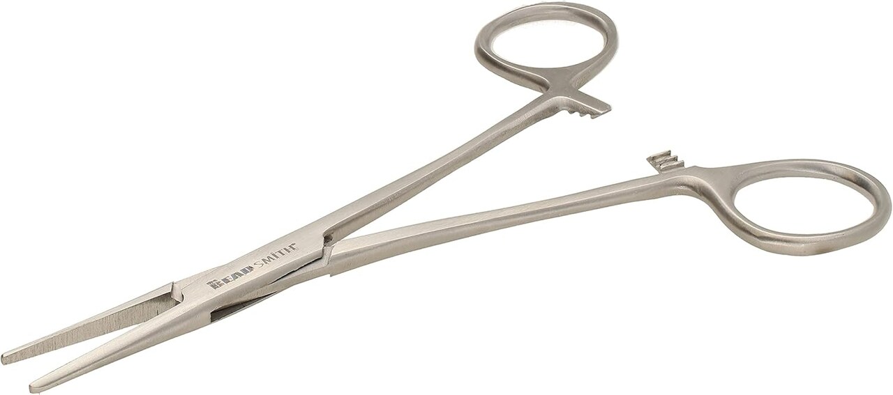 The Beadsmith Hemostat Clamp – Smooth Jaw – 5 inches – Stainless Steel – Prevents Beads from Sliding Off Unfinished Strung Jewelry – Ideal Tool for Hobbies, Electronic, Fishing and Other Crafts
